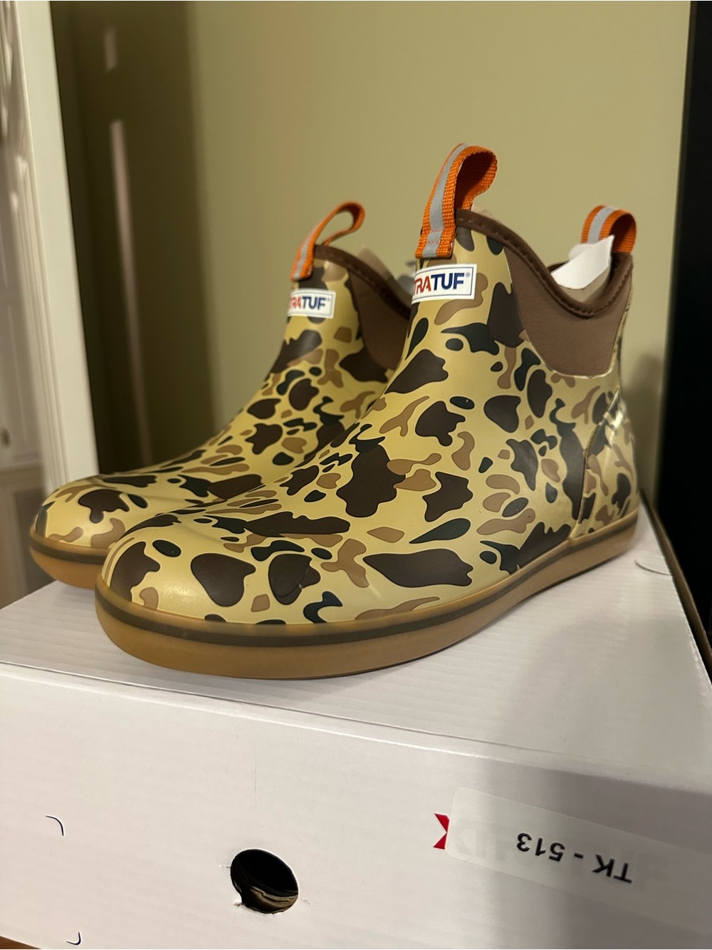 Tretorn Men's Chelsea Waterproof Ankle Boots - Camo Yellow/Brown